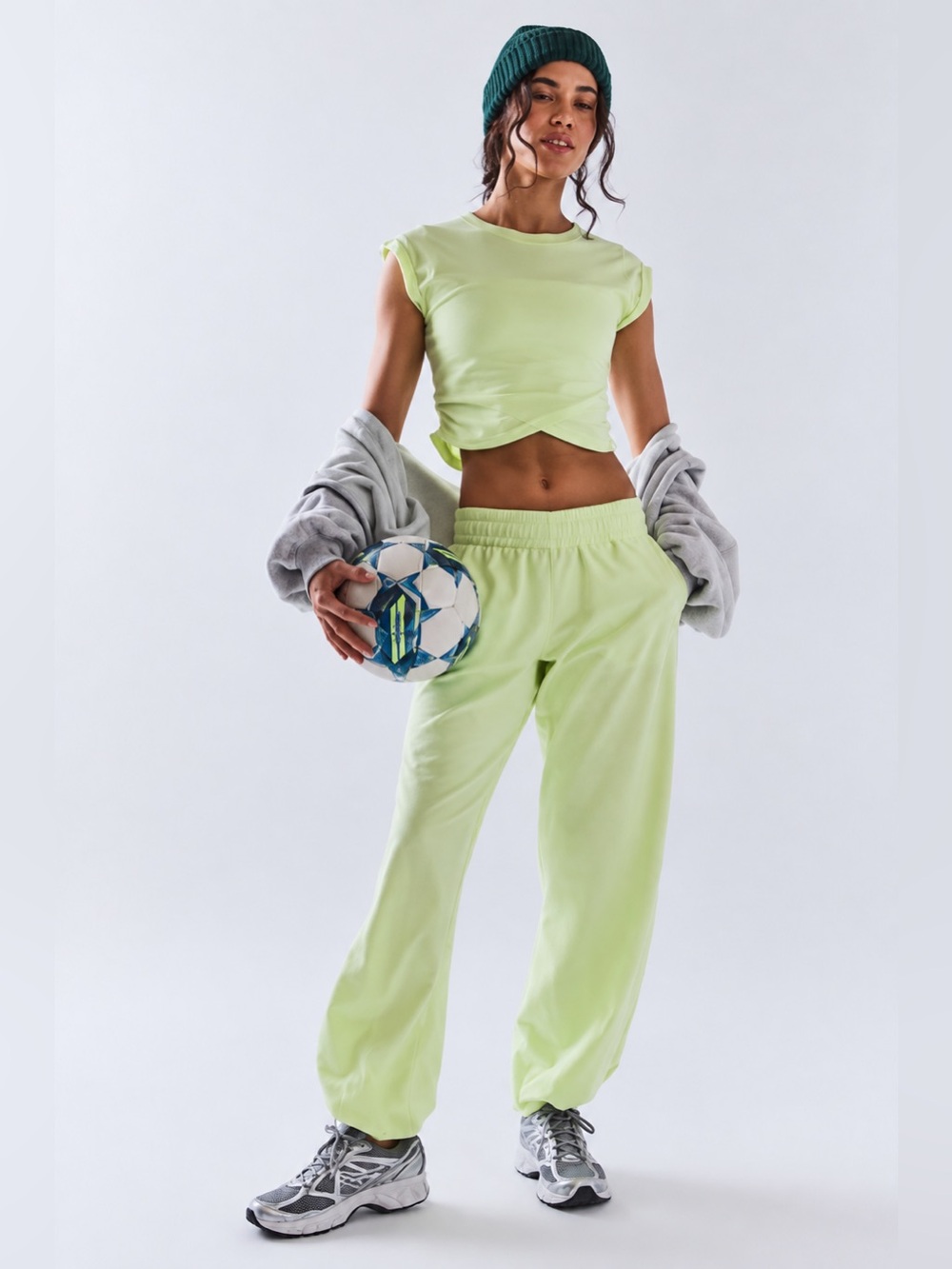 Free People Hot Shot Crossover Set Whipped Lime